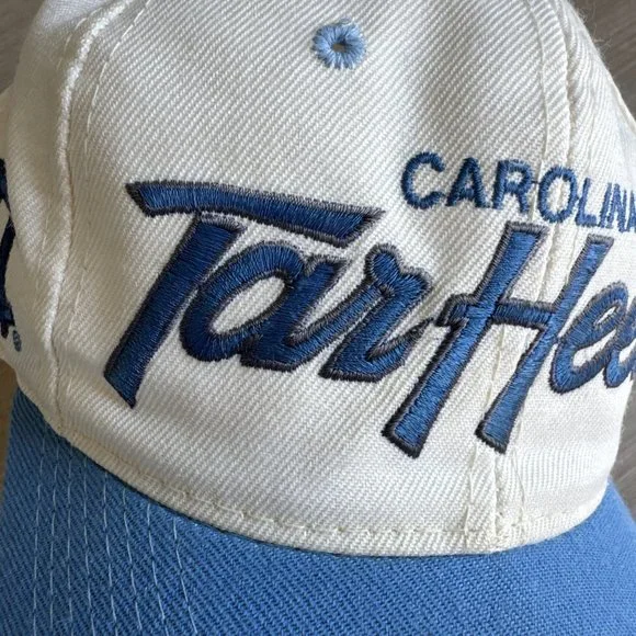 Vintage UNC Tar Heels Script Hat Sports Specialties Snapback Cap Wool 2 Tone‎